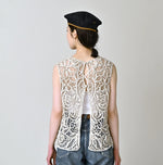 45R Linen Ribbon Batten Lace Camisole