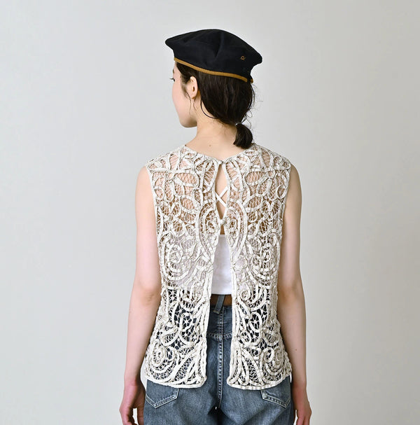 45R Linen Ribbon Batten Lace Camisole