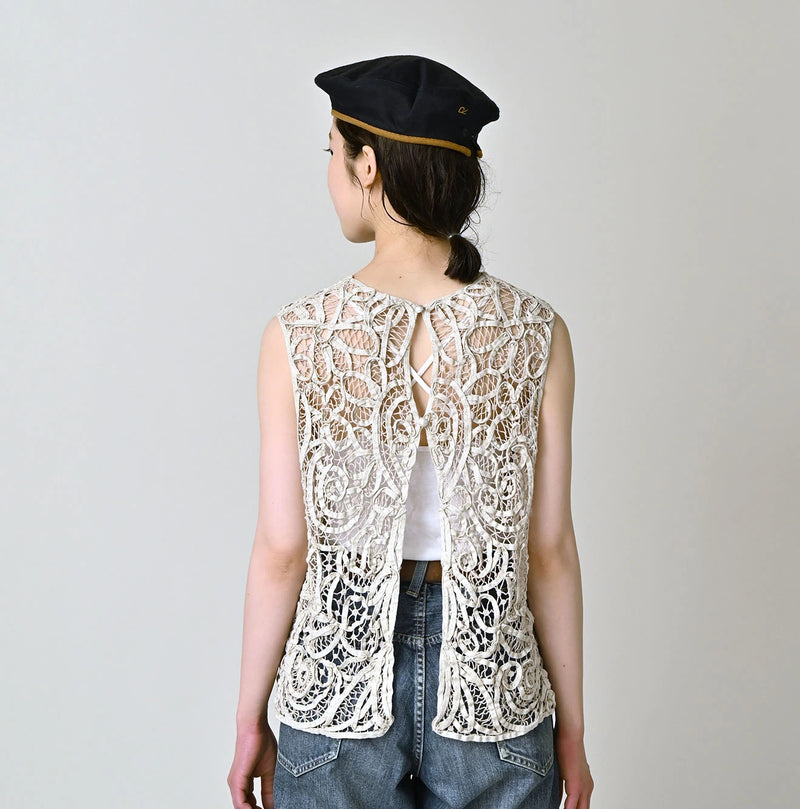 45R Linen Ribbon Batten Lace Camisole - Image 5