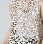 45R Linen Ribbon Batten Lace Camisole