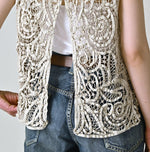 45R Linen Ribbon Batten Lace Camisole