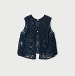 45R Ai Indigo Linen Ribbon Batten Lace Camisole