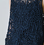 45R Ai Indigo Linen Ribbon Batten Lace Camisole