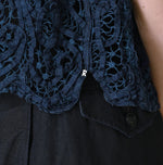 45R Ai Indigo Linen Ribbon Batten Lace Camisole