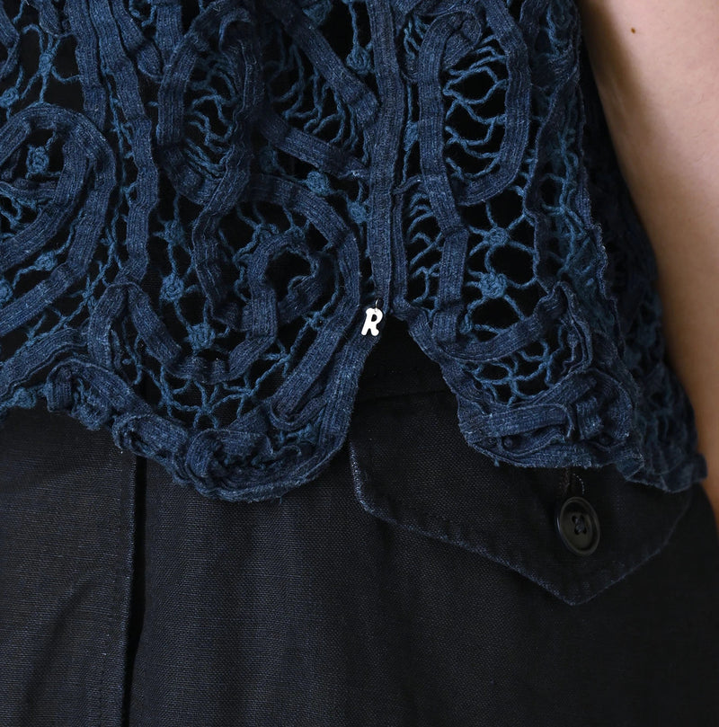 45R Ai Indigo Linen Ribbon Batten Lace Camisole - Image 9