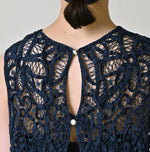 45R Ai Indigo Linen Ribbon Batten Lace Camisole