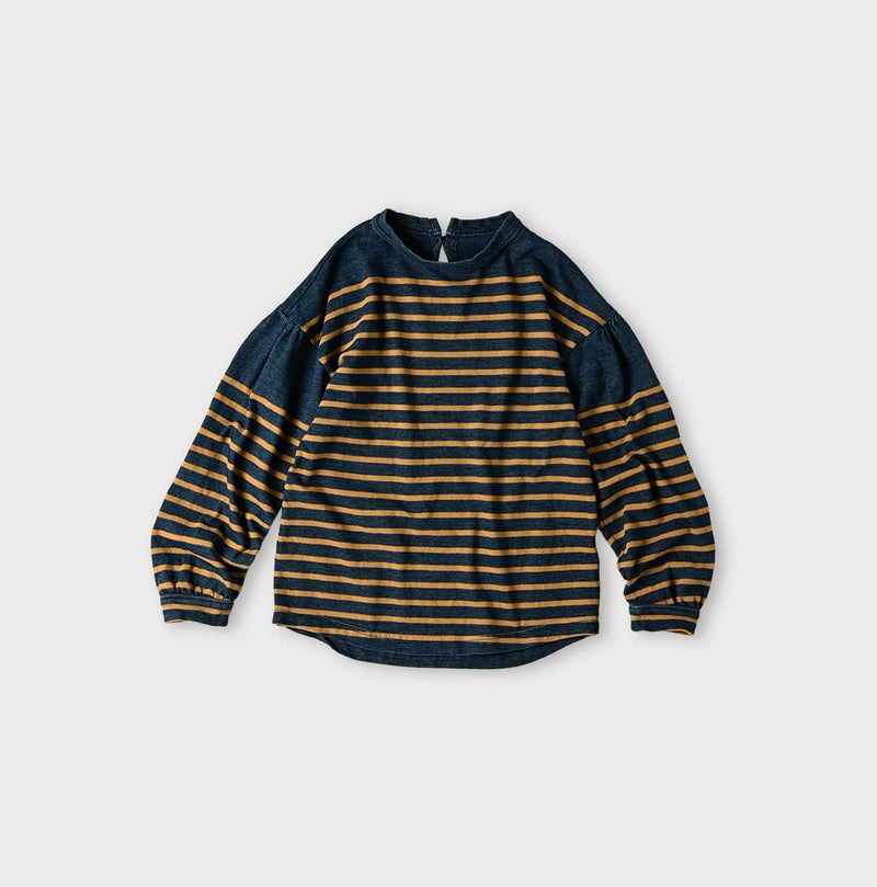 45R Indigo Kageironando Basque Puff Sleeve T-shirt