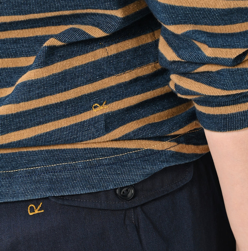 45R Indigo Kageironando Basque Puff Sleeve T-shirt