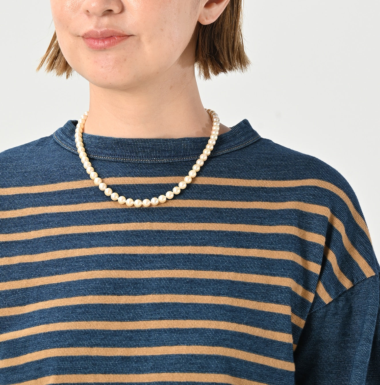 45R Indigo Kageironando Basque Puff Sleeve T-shirt