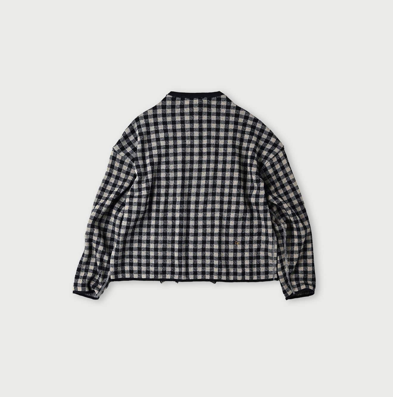 45R Indigo Gigham Jacquard Cardigan - Image 11