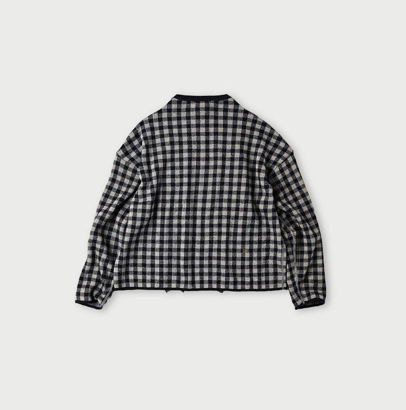 45R Indigo Gigham Jacquard Cardigan - Image 11