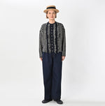 45R Indigo Gigham Jacquard Cardigan