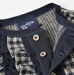 45R Indigo Gigham Jacquard Cardigan