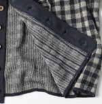 45R Indigo Gigham Jacquard Cardigan