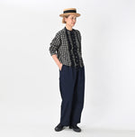 45R Indigo Gigham Jacquard Cardigan