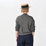 45R Indigo Gigham Jacquard Cardigan