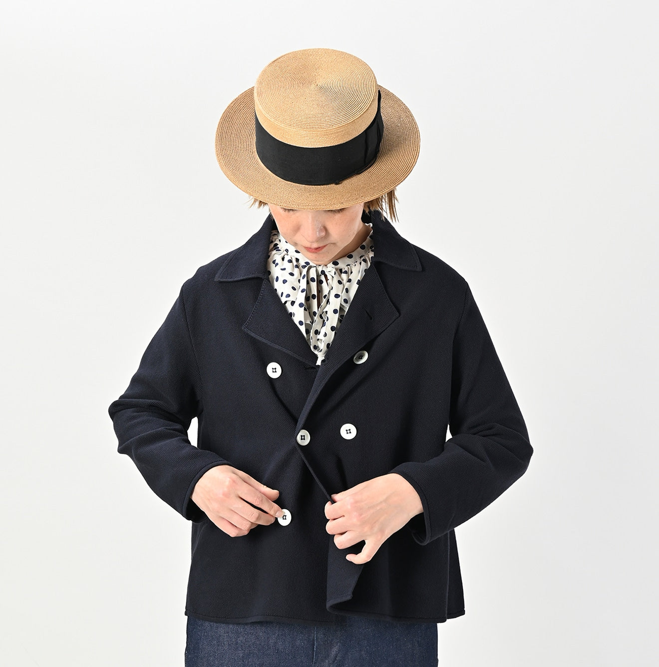 45R 45rpm ツイルKNIT PEA JACKET Pique Knit-sewn Jacket | 45R Official Online Store – 45R GLOBAL
