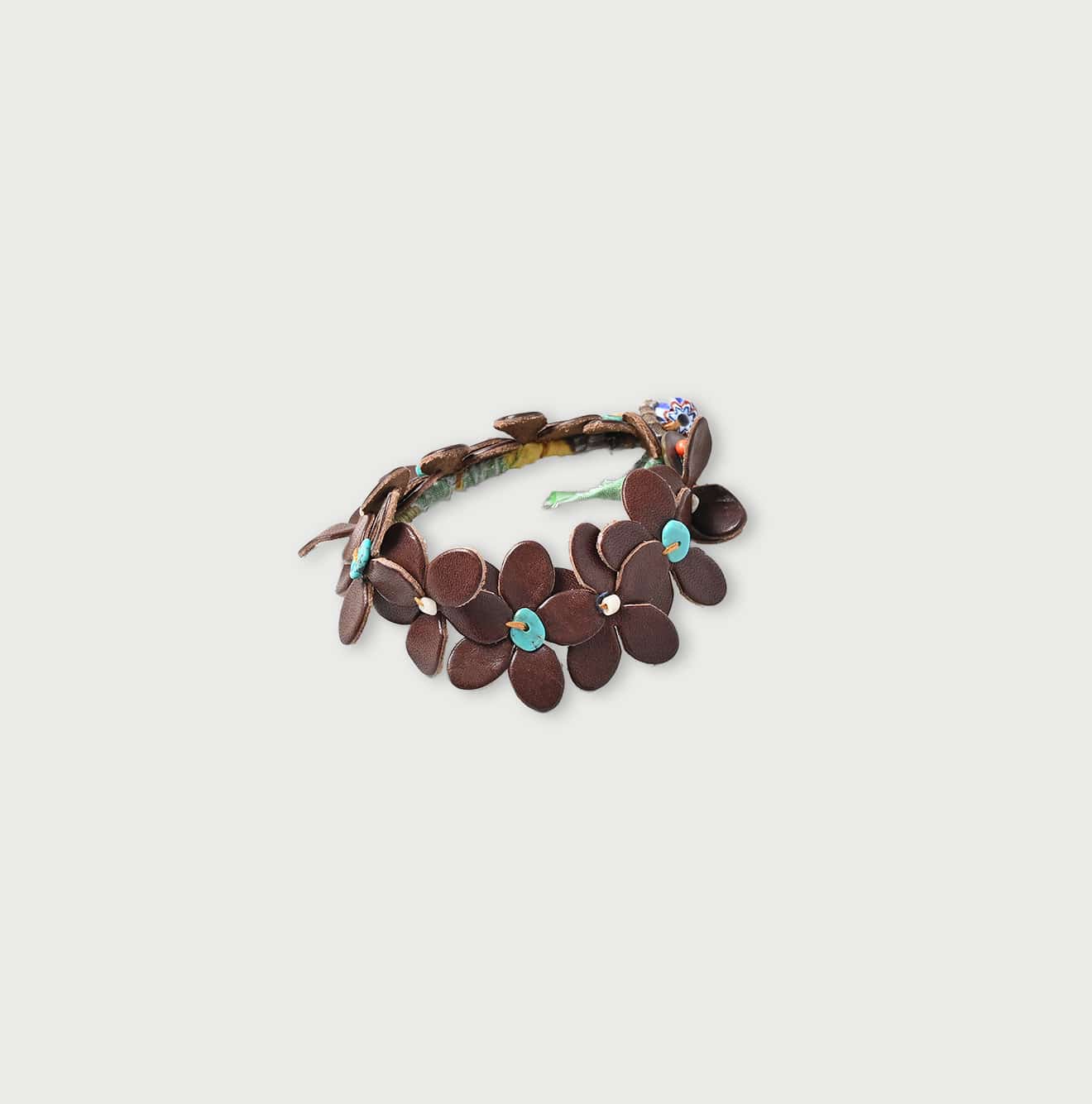 45R Leather Flower Bracelet