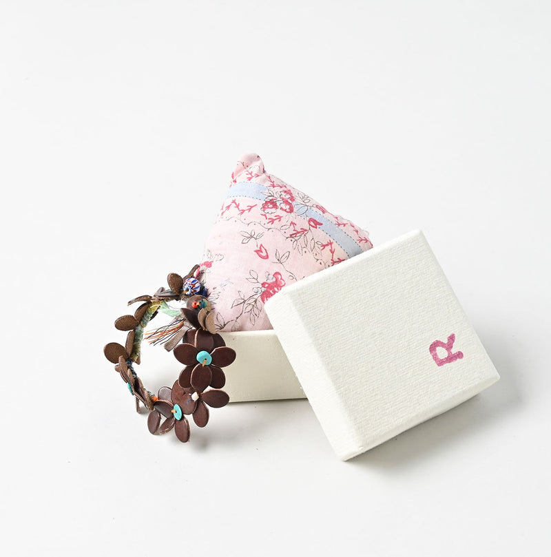 45R Leather Flower Bracelet - Image 8