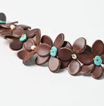 45R Leather Flower Bracelet