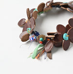 45R Leather Flower Bracelet