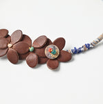 45R Leather Flower Choker