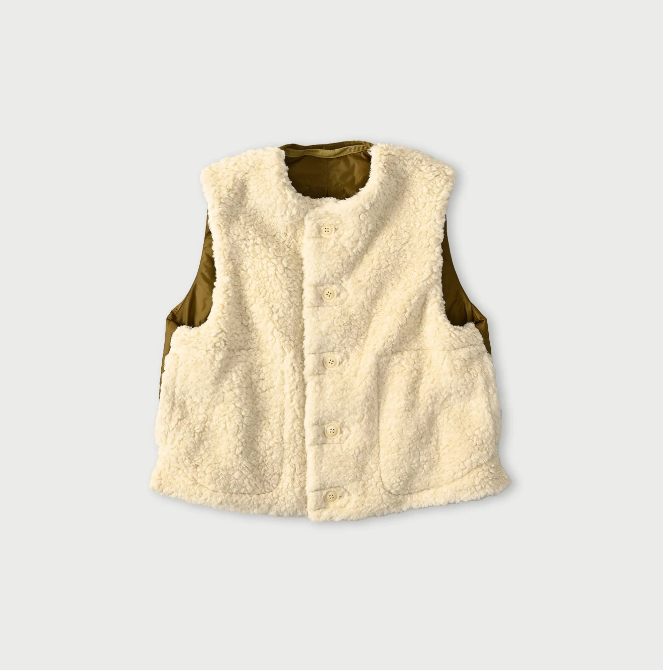 45R Wool Boa x Nylon Vest - Image 1