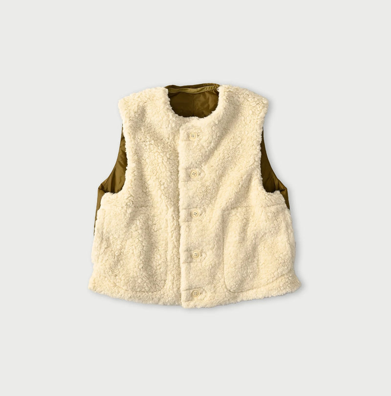 45R Wool Boa x Nylon Vest - Image 1
