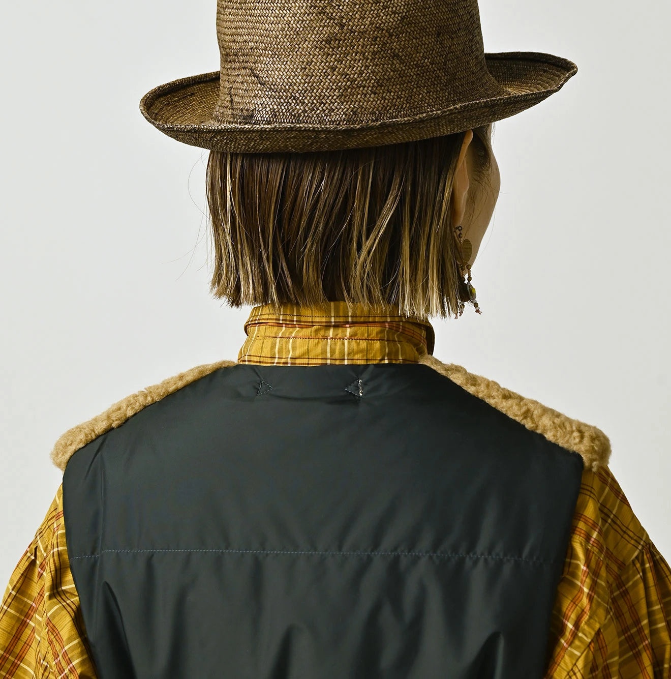 45R Wool Boa x Nylon Vest - Image 14
