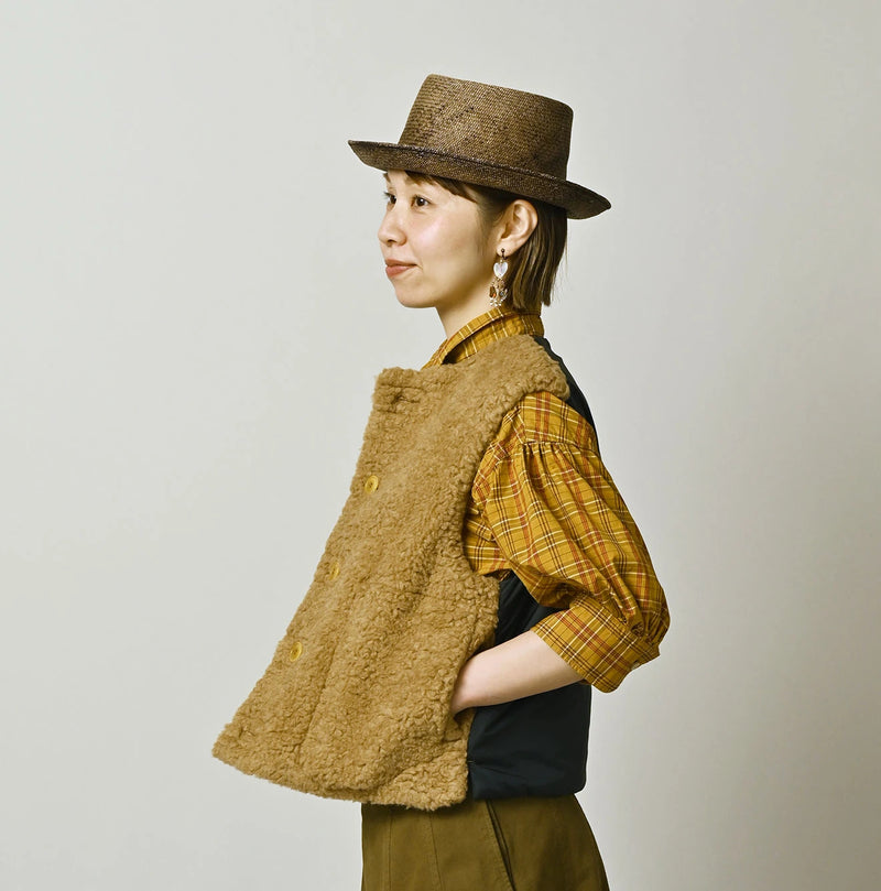 45R Wool Boa x Nylon Vest - Image 17