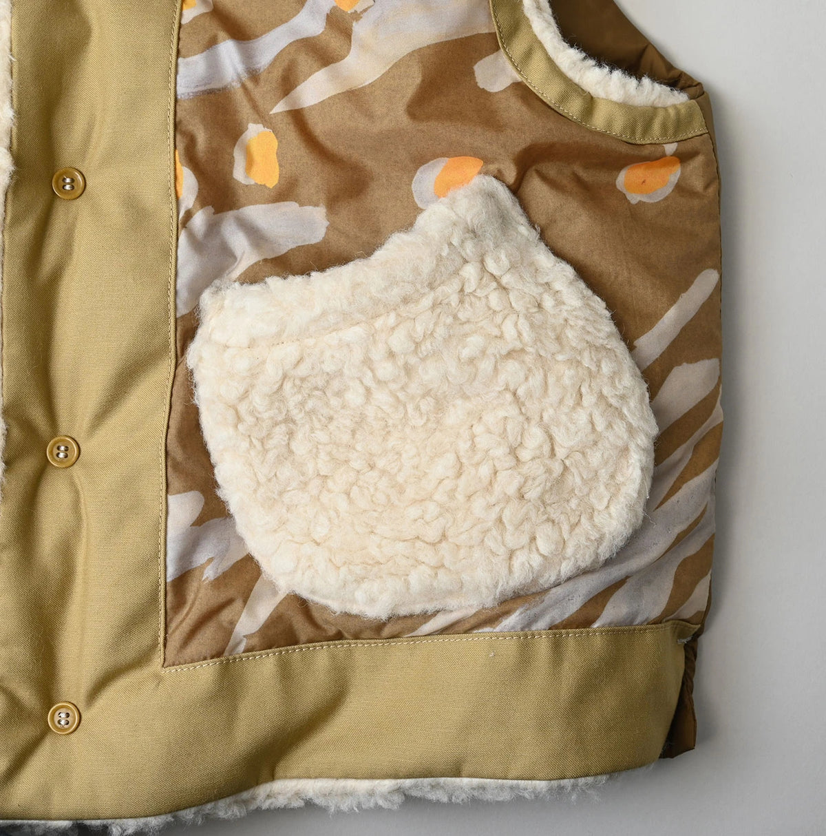 45R Wool Boa x Nylon Vest