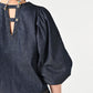 45R 45 Petit Denim Puff Sleeve Blouse