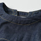45R 45 Petit Denim Puff Sleeve Blouse