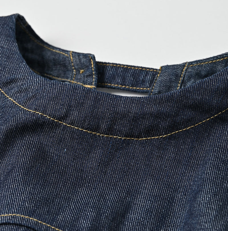 45R 45 Petit Denim Puff Sleeve Blouse