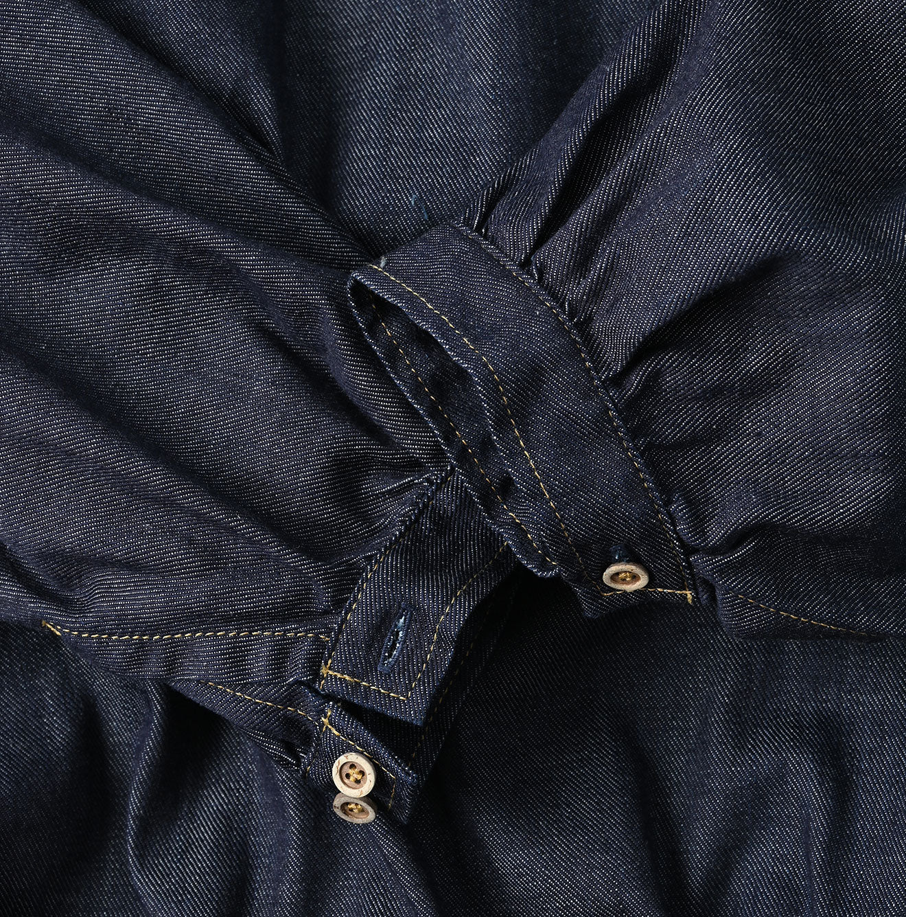 45R 45 Petit Denim Puff Sleeve Blouse