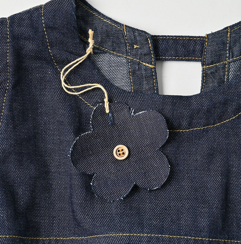 45R 45 Petit Denim Puff Sleeve Blouse