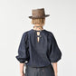 45R 45 Petit Denim Puff Sleeve Blouse