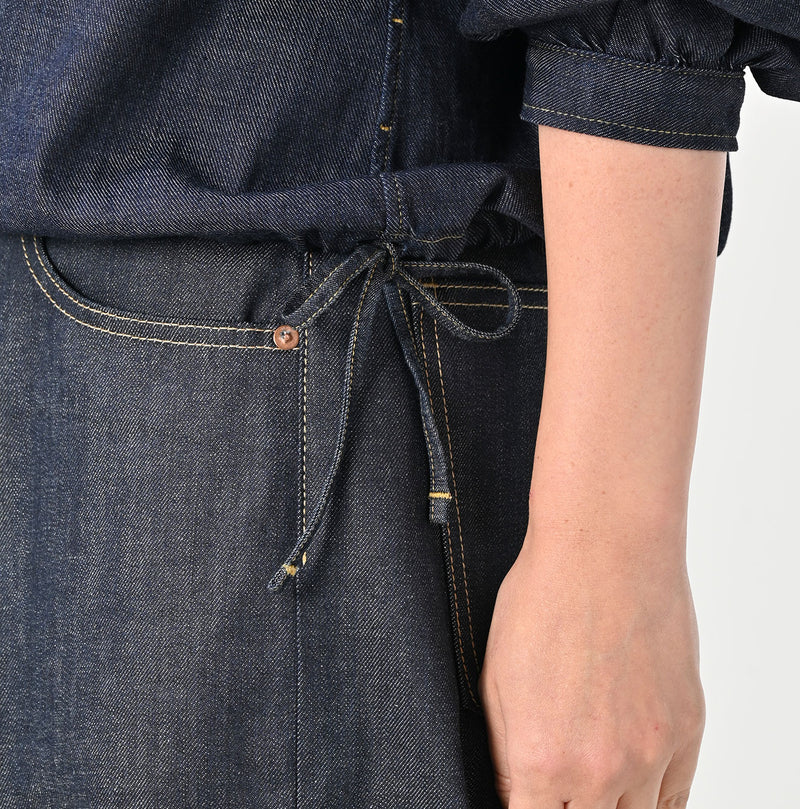 45R 45 Petit Denim Puff Sleeve Blouse