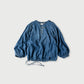 45R 45 Petit Denim Puff Sleeve Blouse Distressed