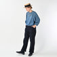 45R 45 Petit Denim Puff Sleeve Blouse Distressed