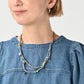 45R 45 Petit Denim Puff Sleeve Blouse Distressed