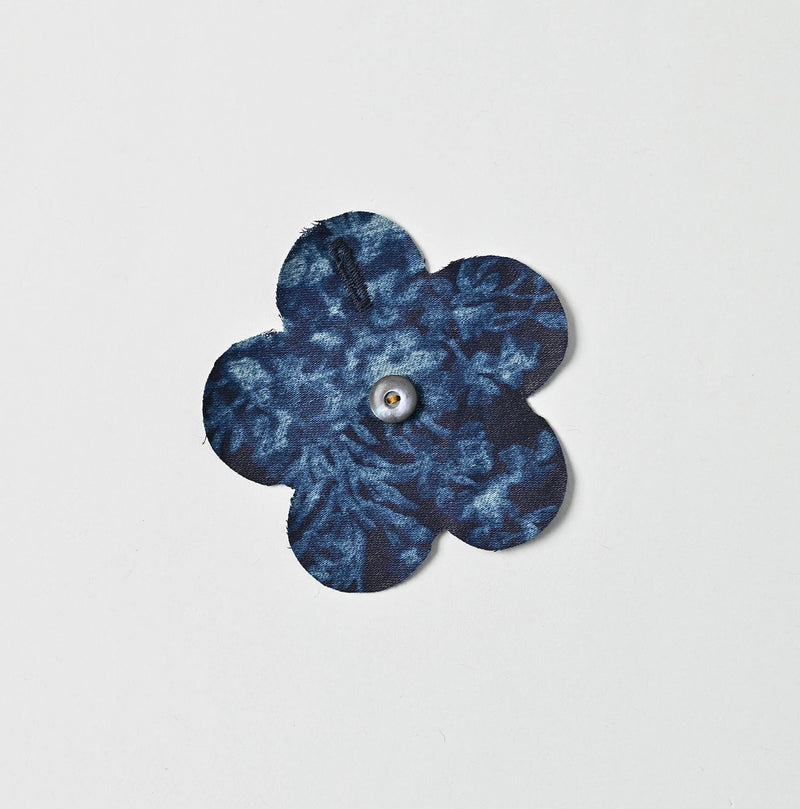 45R Indigo Chandelier Flower Print Puff Bridge Blouse - Image 16