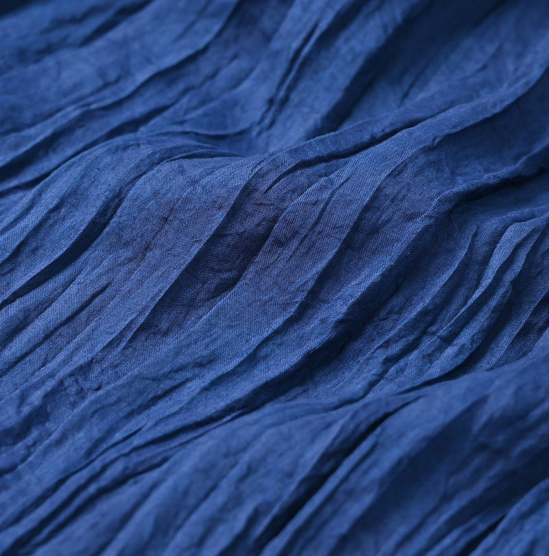 45R Ai Indigo Silk Frilled Collar Blouse - Image 13