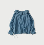 45R Ai Indigo Feather Khadi Silk Frill de T-shirt