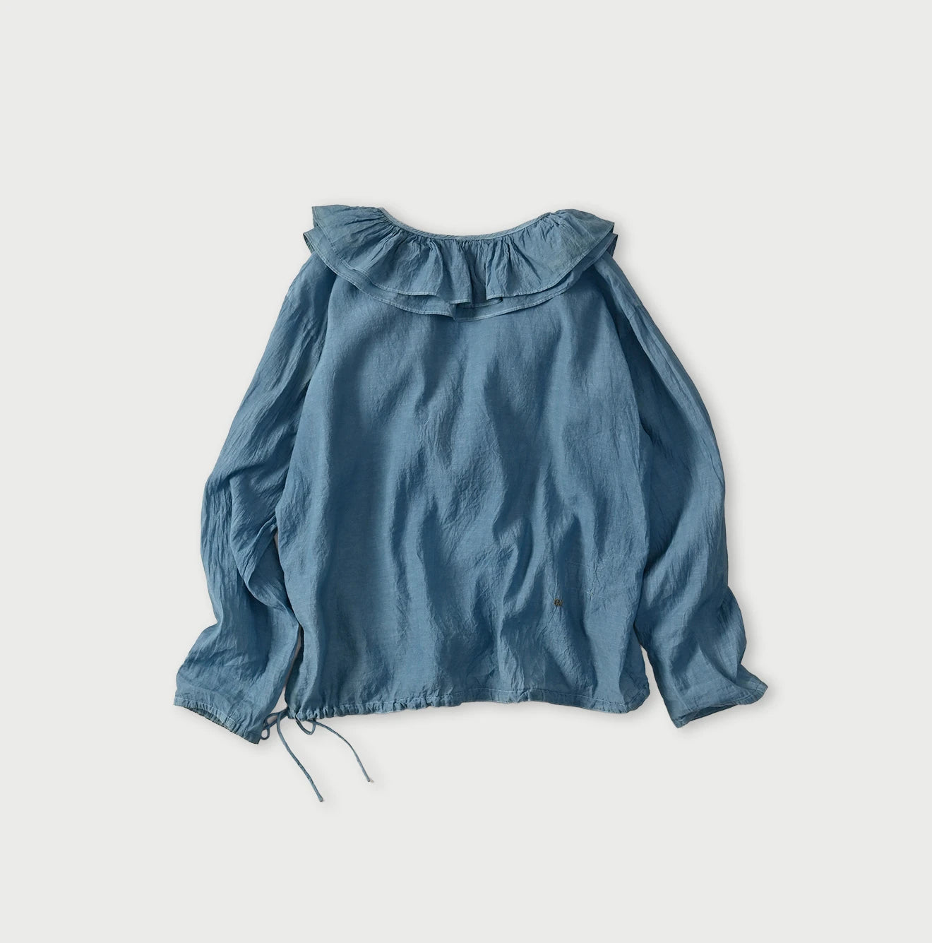 45R Ai Indigo Feather Khadi Silk Frill de T-shirt - Image 11