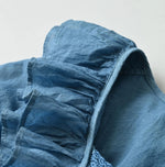 45R Ai Indigo Feather Khadi Silk Frill de T-shirt
