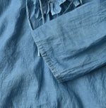 45R Ai Indigo Feather Khadi Silk Frill de T-shirt
