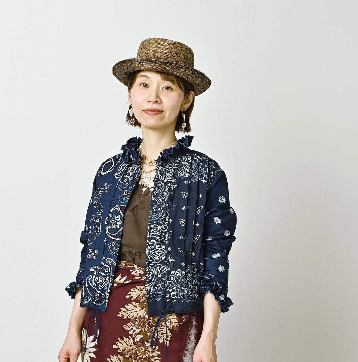 45R Indigo Bandana Mix à la Mode Patchwork Tallulah Blouse