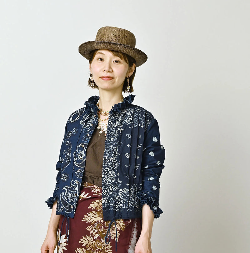 45R Indigo Bandana Mix à la Mode Patchwork Tallulah Blouse - Image 3