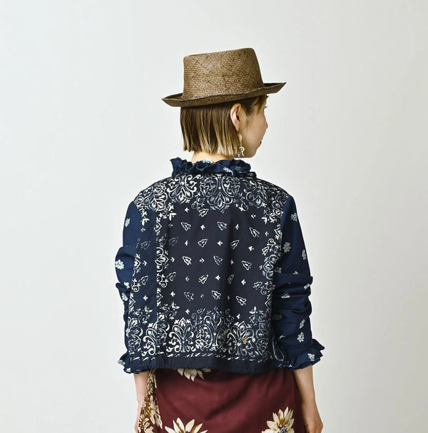 45R Indigo Bandana Mix à la Mode Patchwork Tallulah Blouse